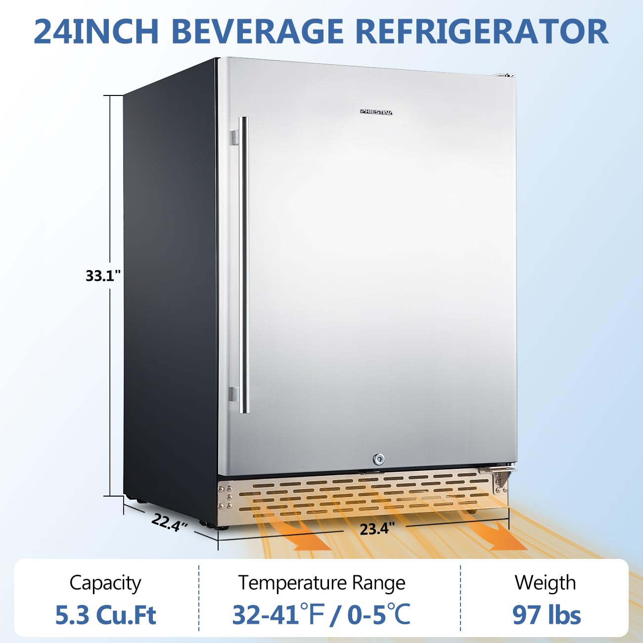 Phiestina Beverage Fridge, 24 Inch Wine and Beverage Refrigerator, Under Counter Wine Cooler- 20 Bottles & 76 Cans, Built-in/Freestanding Dual Zone with Glass Door