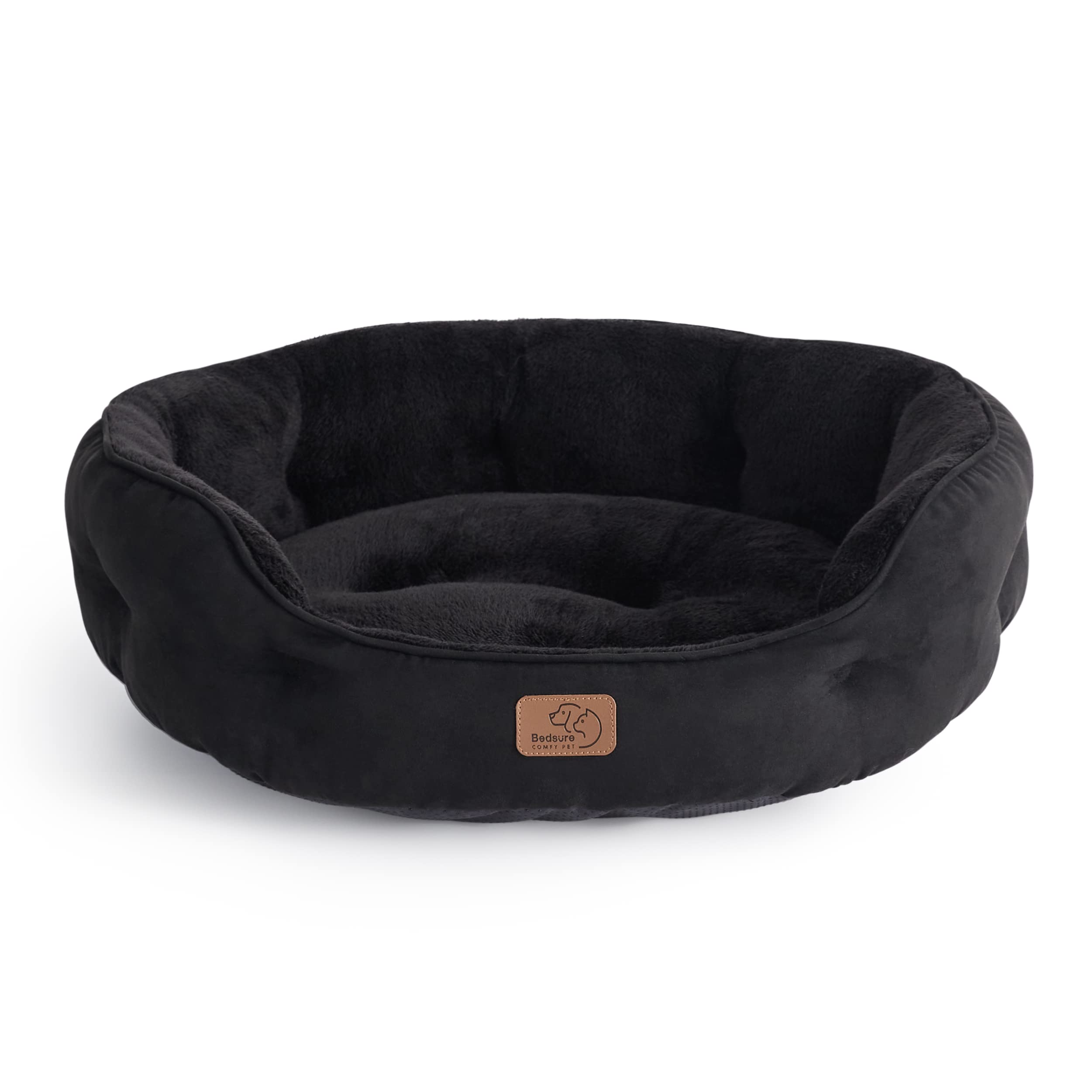 BEDSURE Katzenbett waschbar Katzen Bettchen - 51x48x15cm Katzenkorb mit Zweiseitig Innenkissen Katzenschlafplatz für Katzen oder kleine Hunde,Grau