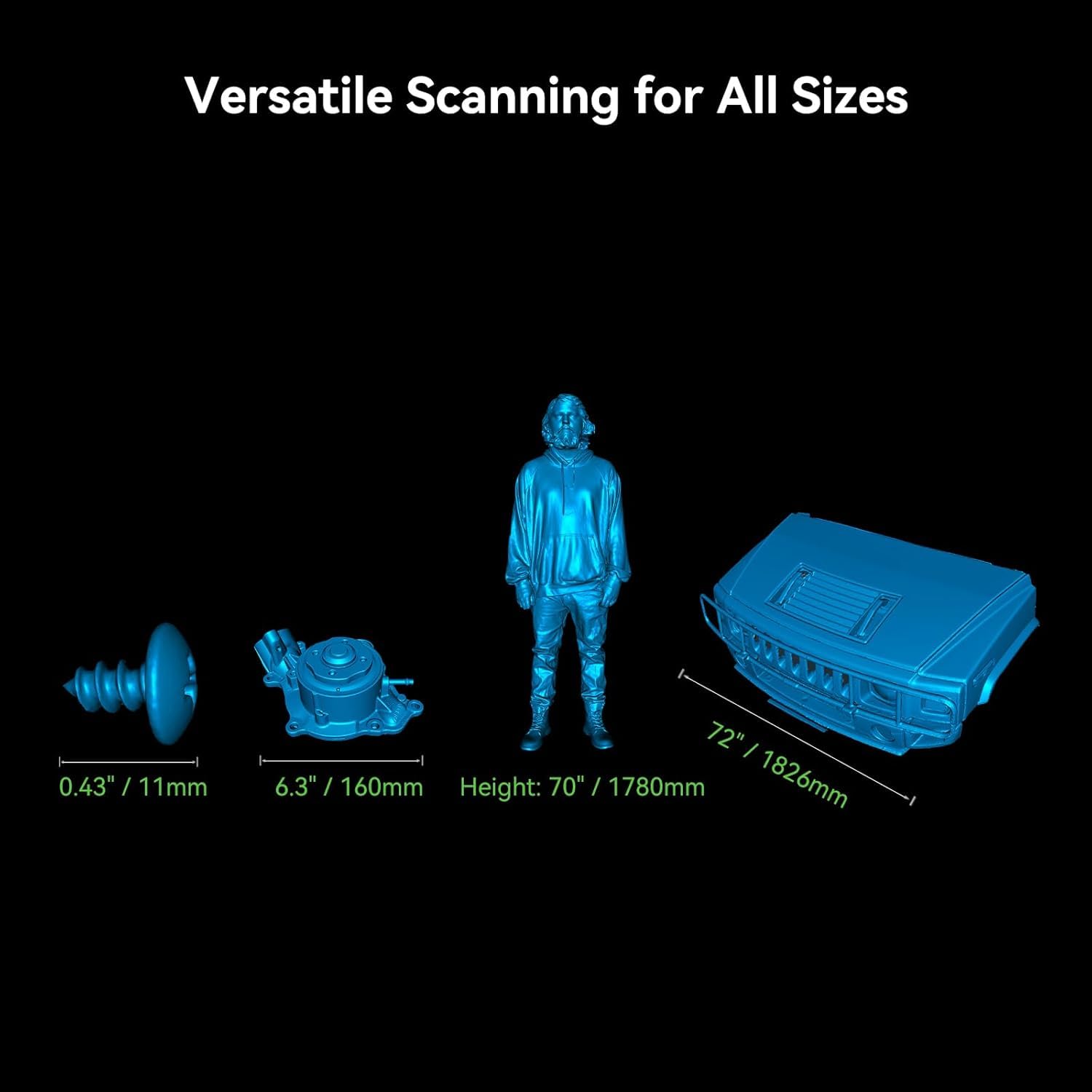 Creality 3D Scanner CR-Scan Ferret Pro for 3D Printing, Upgrade Handheld Scanner with Wireless Scanning Anti-Shake Tracking, Fast Full-Color Scan, 0.1mm Accuracy for iOS/Android Phone PC Win 10/11