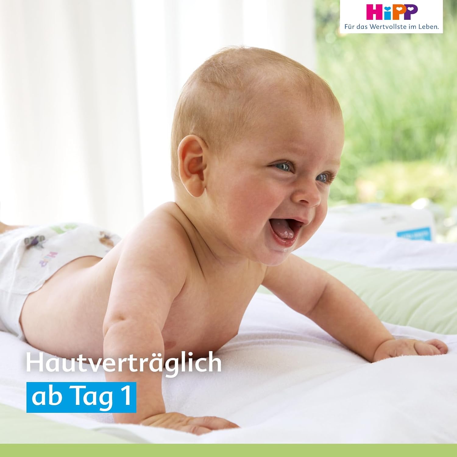 HiPP Soft & Pur Feuchttücher, 864 Stück (18 x 48), hochverträglich, 99,9 % Wasser, ohne Parfum, ideal für trockene, hochsensible Babyhaut, auch bei Neurodermitis-Neigung