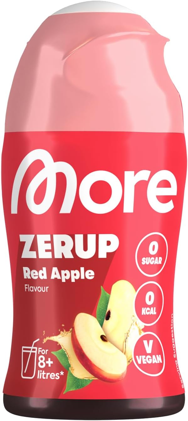 MORE Zerup, Peach Iced Tea, 65 ml, für bis zu 8 l Fertiggetränk, zuckerfreier Sirup mit u.a. echten Fruchtextrakten, vegan, zero Kalorien - made in Germany