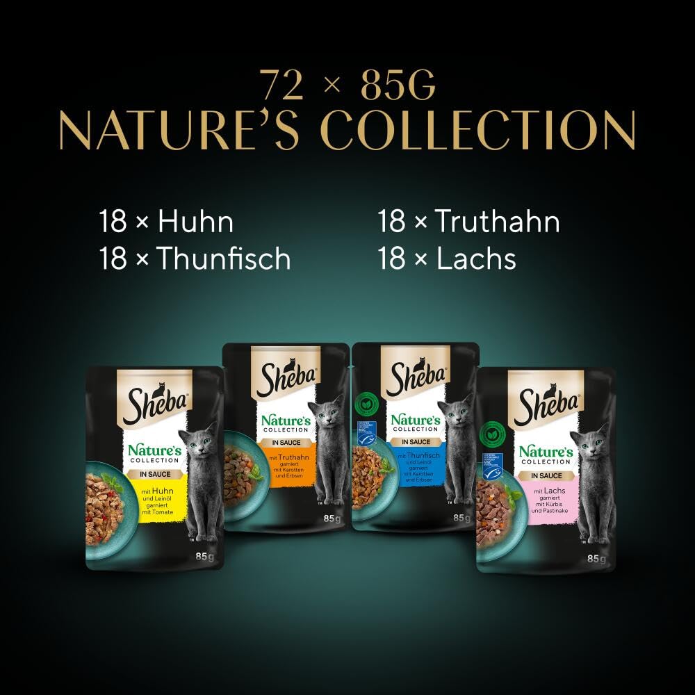 Sheba Selection Katzen Nassfutter im Portionsbeutel Geflügel Variation in Sauce Multipack 120x85g