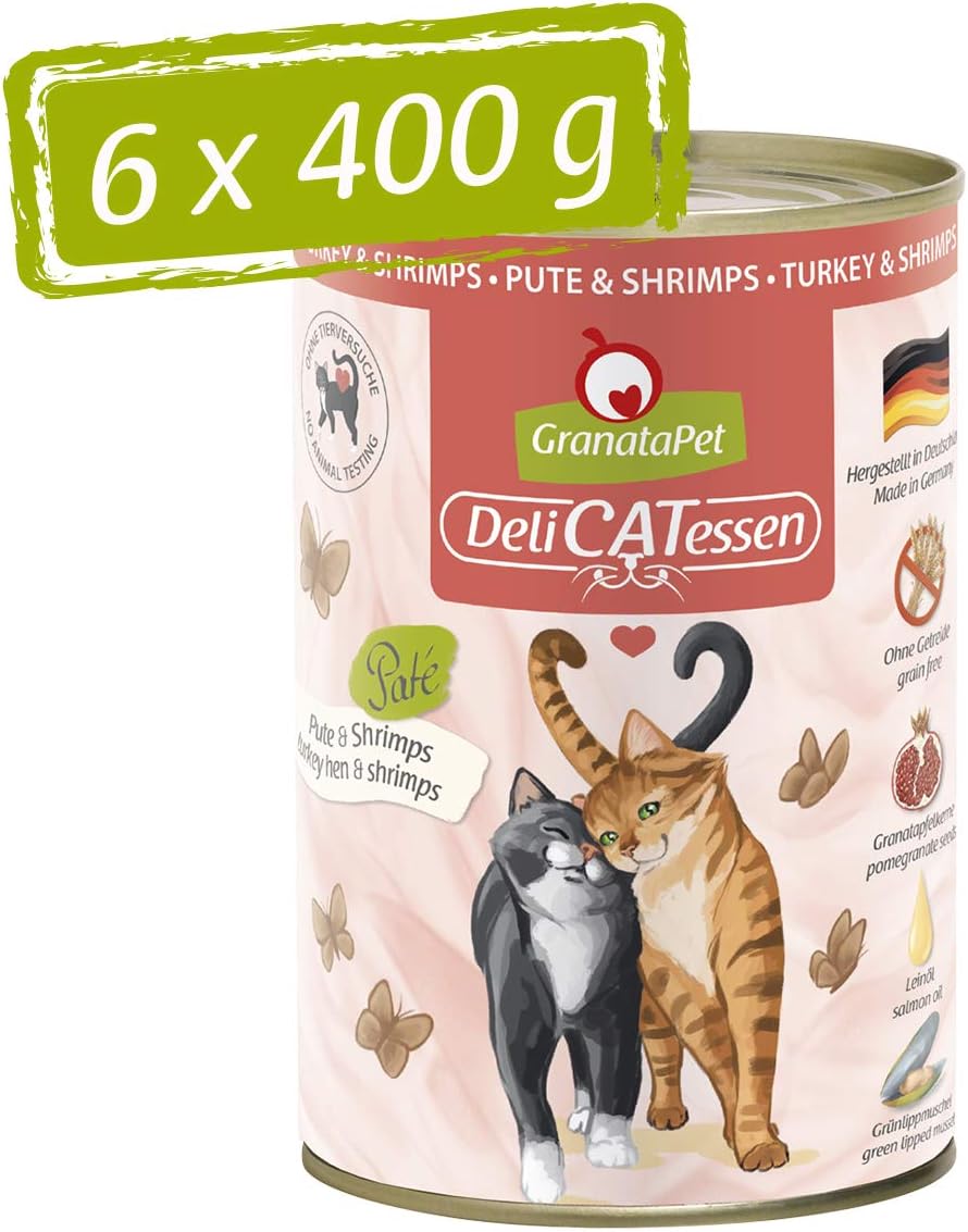 GranataPet DeliCatessen Huhn PUR, Nassfutter für Katzen, Futter ohne Getreide & ohne Zuckerzusätze, Katzenfutter mit hohem Fleischanteil & hochwertigen Ölen, 6 x 400 g