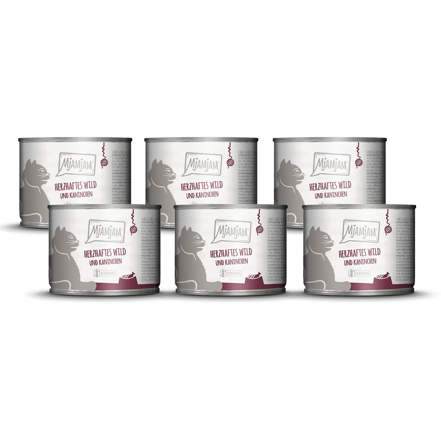 MjAMjAM - Premium Nassfutter für Katzen - saftiges Huhn an leckeren Möhrchen, 6er Pack (6 x 400 g), getreidefrei mit extra viel Fleisch