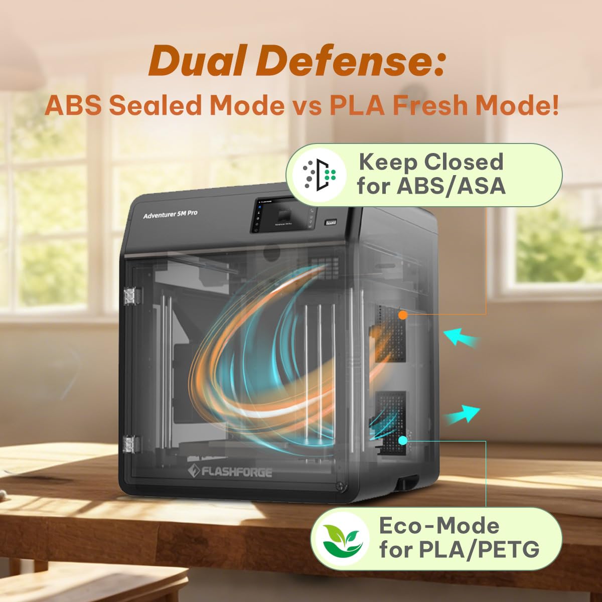 FLASHFORGE Adventurer 5M 3D Printer High Speed Max 600mm/s with Auto Leveling, 3-Second Nozzle Change, 220×220×220mm Printing, 280°C Direct Drive for Kids/Beginners/Home