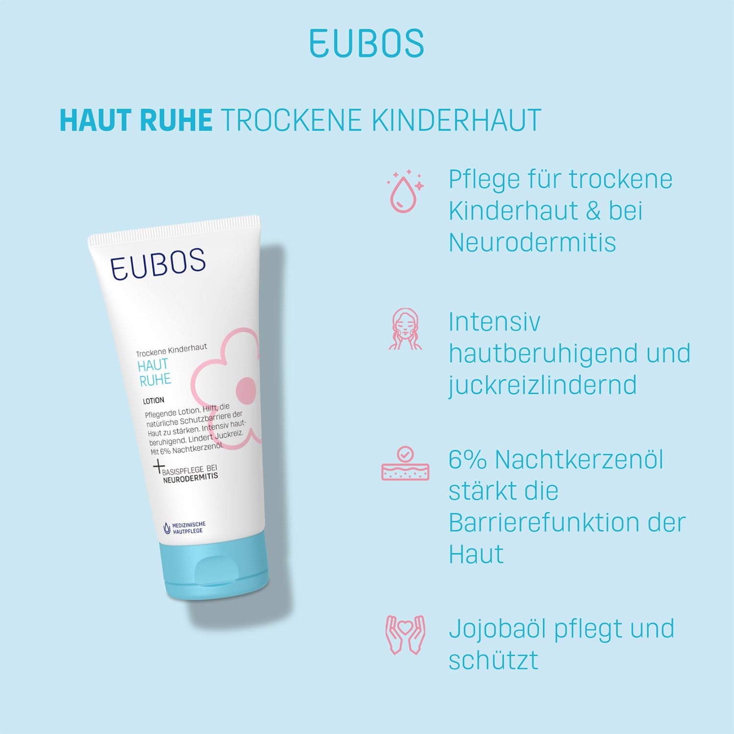 EUBOS Kinder Haut Ruhe Lotion, 125 ml Lotion