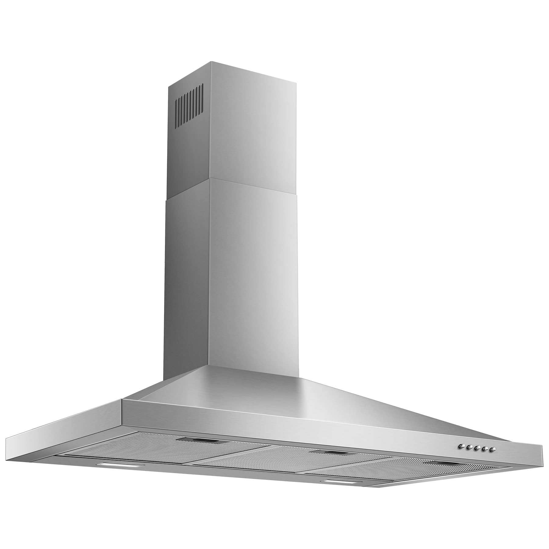 Tieasy Wall Mount Range Hood 30 inch with Ducted/Ductless Convertible Duct, Stainless Steel Chimney-Style Over Stove Vent Hood with LED Light, 3 Speed Exhaust Fan, 450 CFM