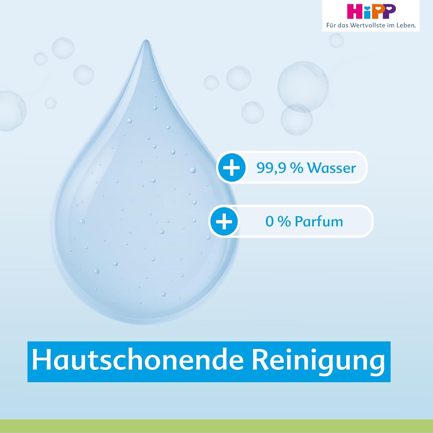 HiPP Soft & Pur Feuchttücher, 864 Stück (18 x 48), hochverträglich, 99,9 % Wasser, ohne Parfum, ideal für trockene, hochsensible Babyhaut, auch bei Neurodermitis-Neigung
