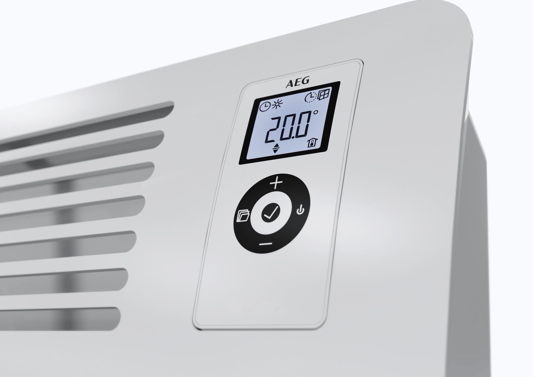AEG Wandkonvektor WKL 505, Elektroheizung energiesparend, 500 W für ca. 6 m², LCD-Display, Wochenzeitschaltuhr, 236531