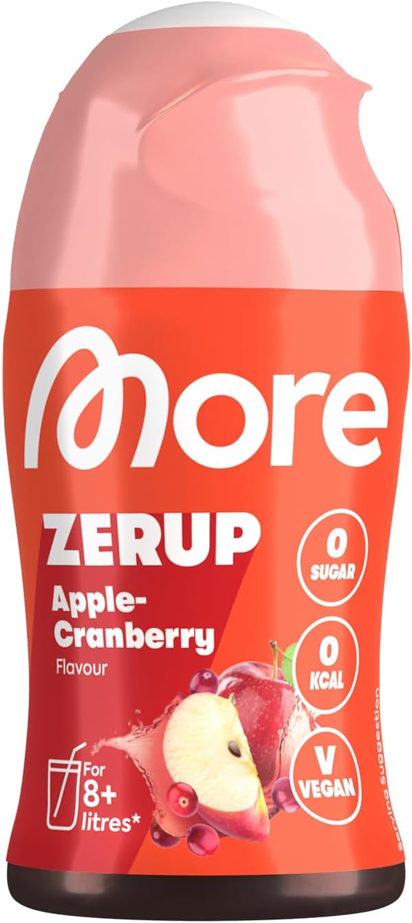 MORE Zerup, Peach Iced Tea, 65 ml, für bis zu 8 l Fertiggetränk, zuckerfreier Sirup mit u.a. echten Fruchtextrakten, vegan, zero Kalorien - made in Germany