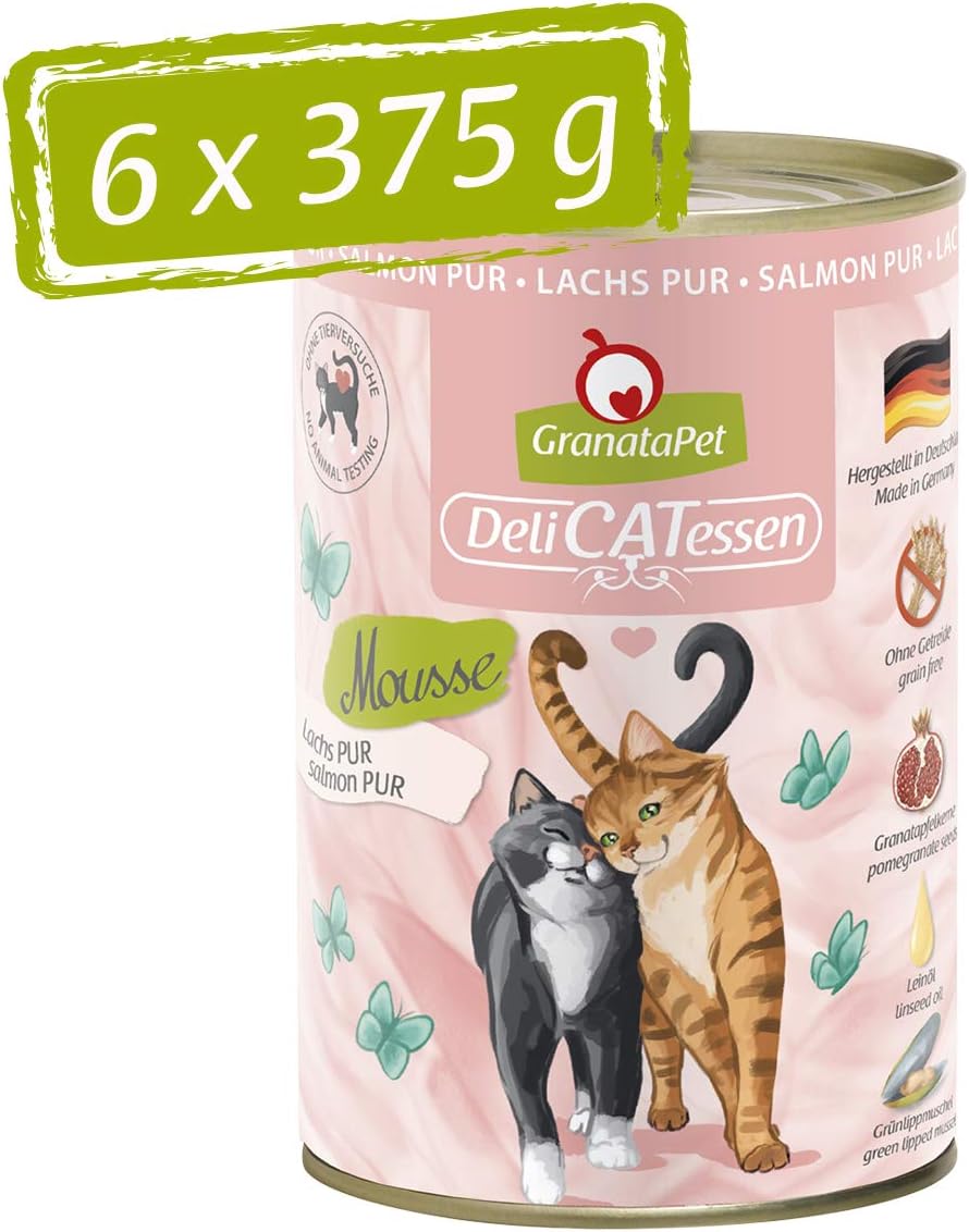 GranataPet DeliCatessen Huhn PUR, Nassfutter für Katzen, Futter ohne Getreide & ohne Zuckerzusätze, Katzenfutter mit hohem Fleischanteil & hochwertigen Ölen, 6 x 400 g