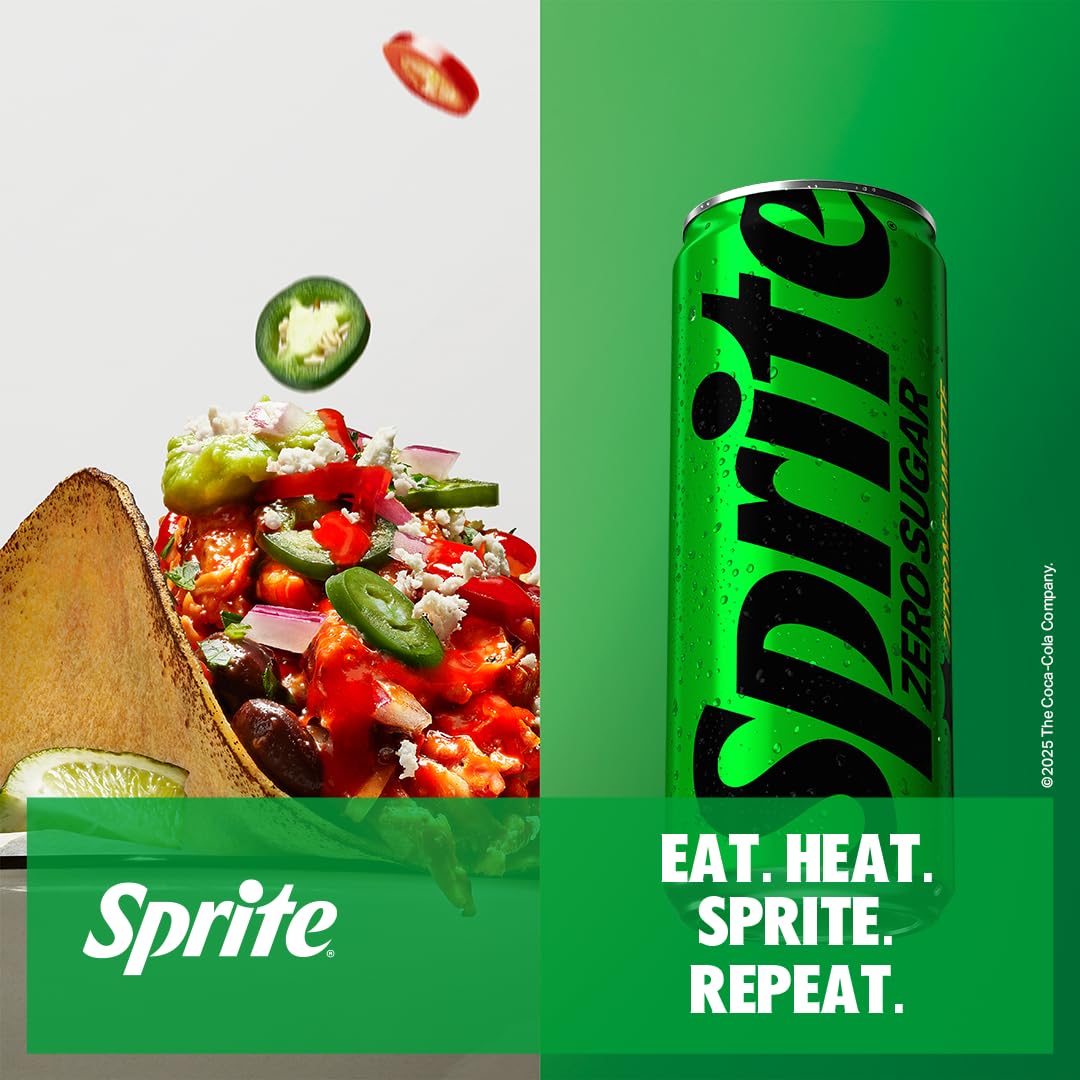 Sprite Zero Sugar, Maximale Erfrischung mit Limetten und Zitronen Geschmack ohne Zucker, Limo, EINWEG Dose (24 x 330ml)