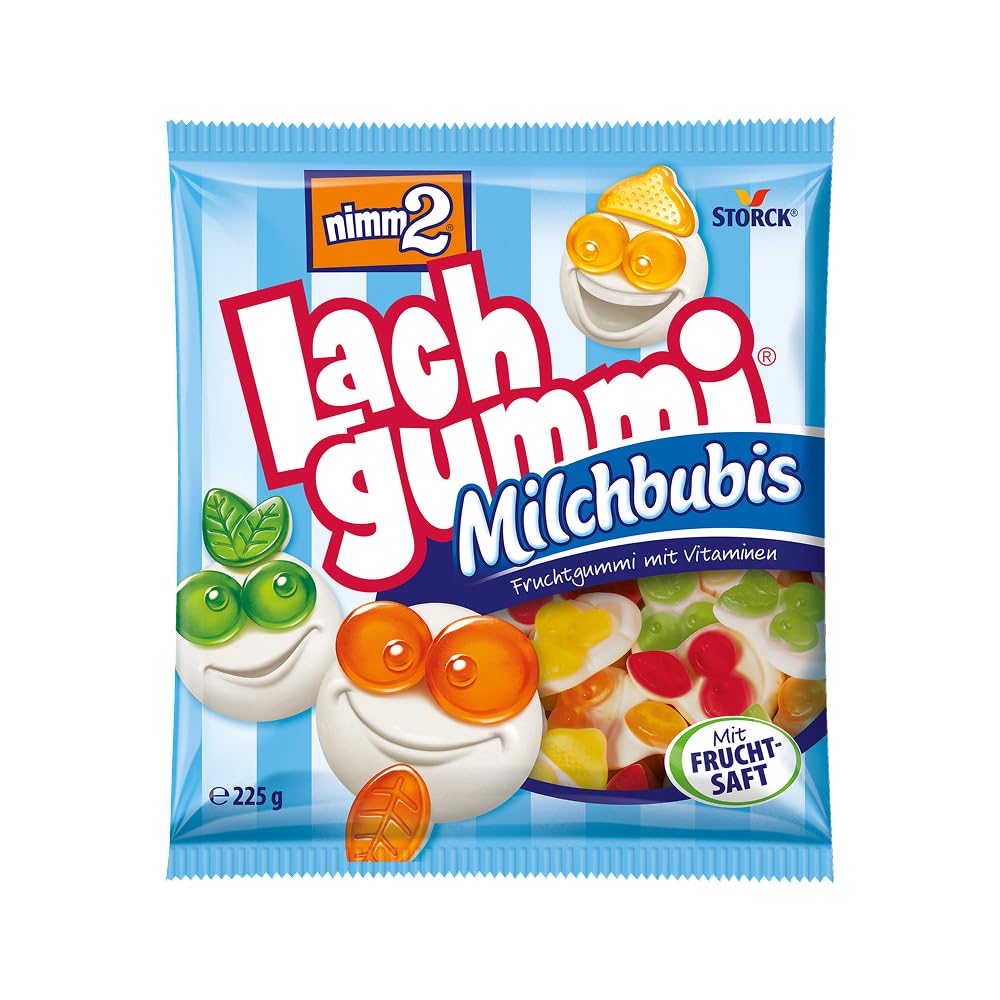 nimm2 Lachgummi Happies – 1 x 325 g – Fruchtgummis mit Fruchtsaft und Vitaminen – Süßigkeit in sechs Geschmacksrichtungen