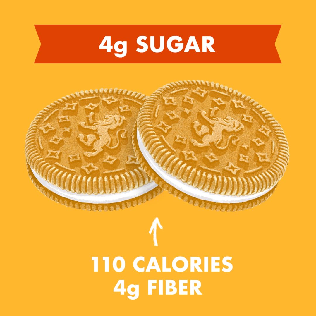 Rip Van LEOs - Golden Vanilla Sandwich Cookies - Low Sugar Snack Cookies - Low Carb Snack - Diabetic Snacks - 40 Low Sugar Cookies (10 Packs of 1.69oz)