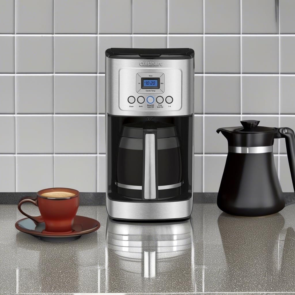 Cuisinart 14-Cup Coffee Maker, Programmable PerfecTemp Glass Carafe Coffee Machine with 1-4 Cup Setting, Brew Strength Control and Pause, Stainless Steel, DCC-3200NAS