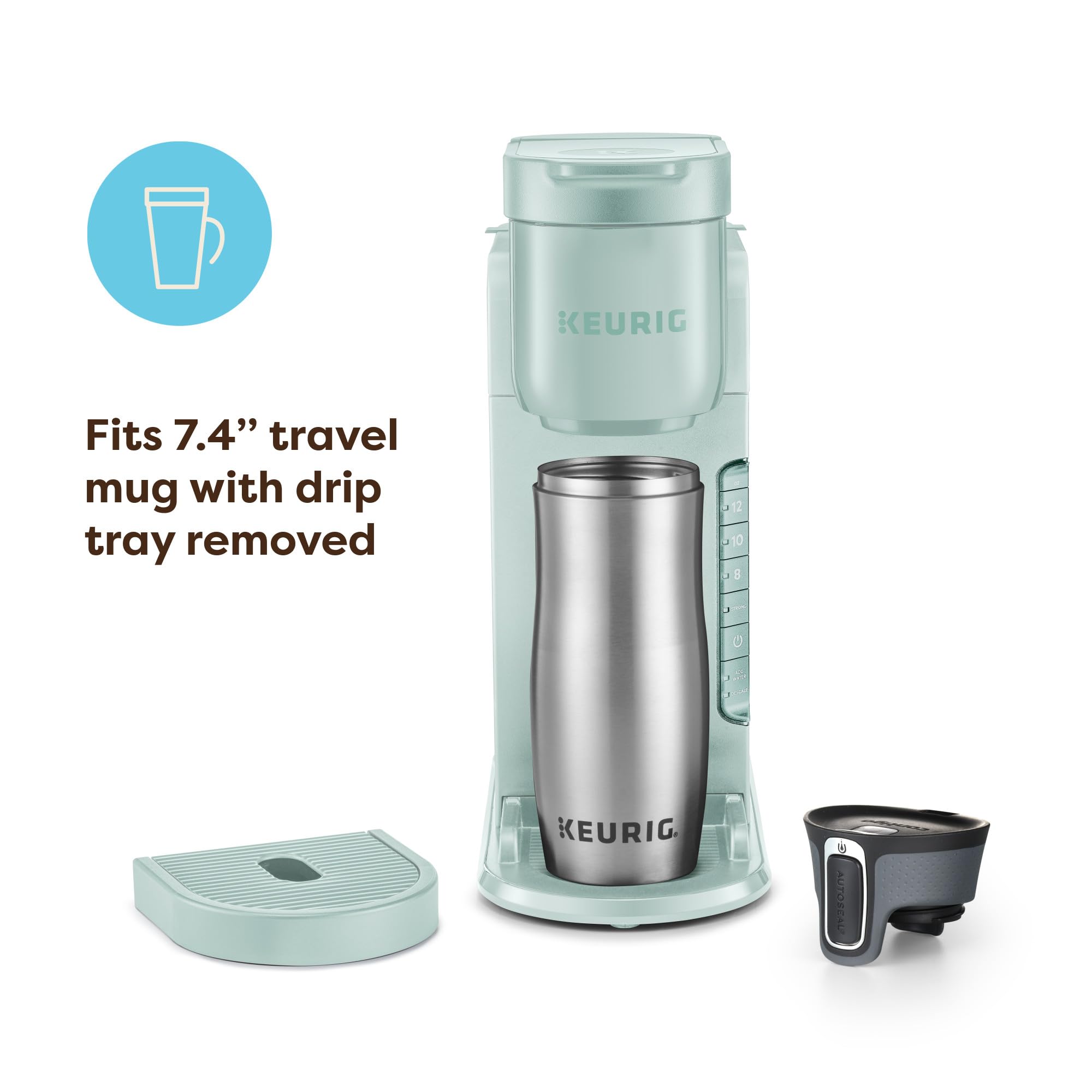 Keurig K-Express Single Serve K-Cup Pod Coffee Maker, 3 Brew Sizes, Strong Button Feature, 42oz Removable Reservoir, Warm Stone