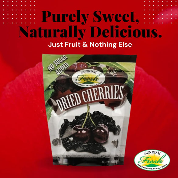 Sunrise Fresh Dried Sweet Cherries, Unsweetened, No Sugar Added, Fresh Fruit Flavor, 1 lb Bag