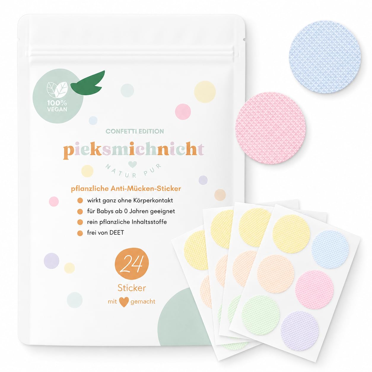 Pflanzliche Anti-Mücken-Aufkleber für Babys und Kinder Mückenschutz Insektenschutz Mückensticker Patches Pflaster DEET frei (Cool Kids Club)