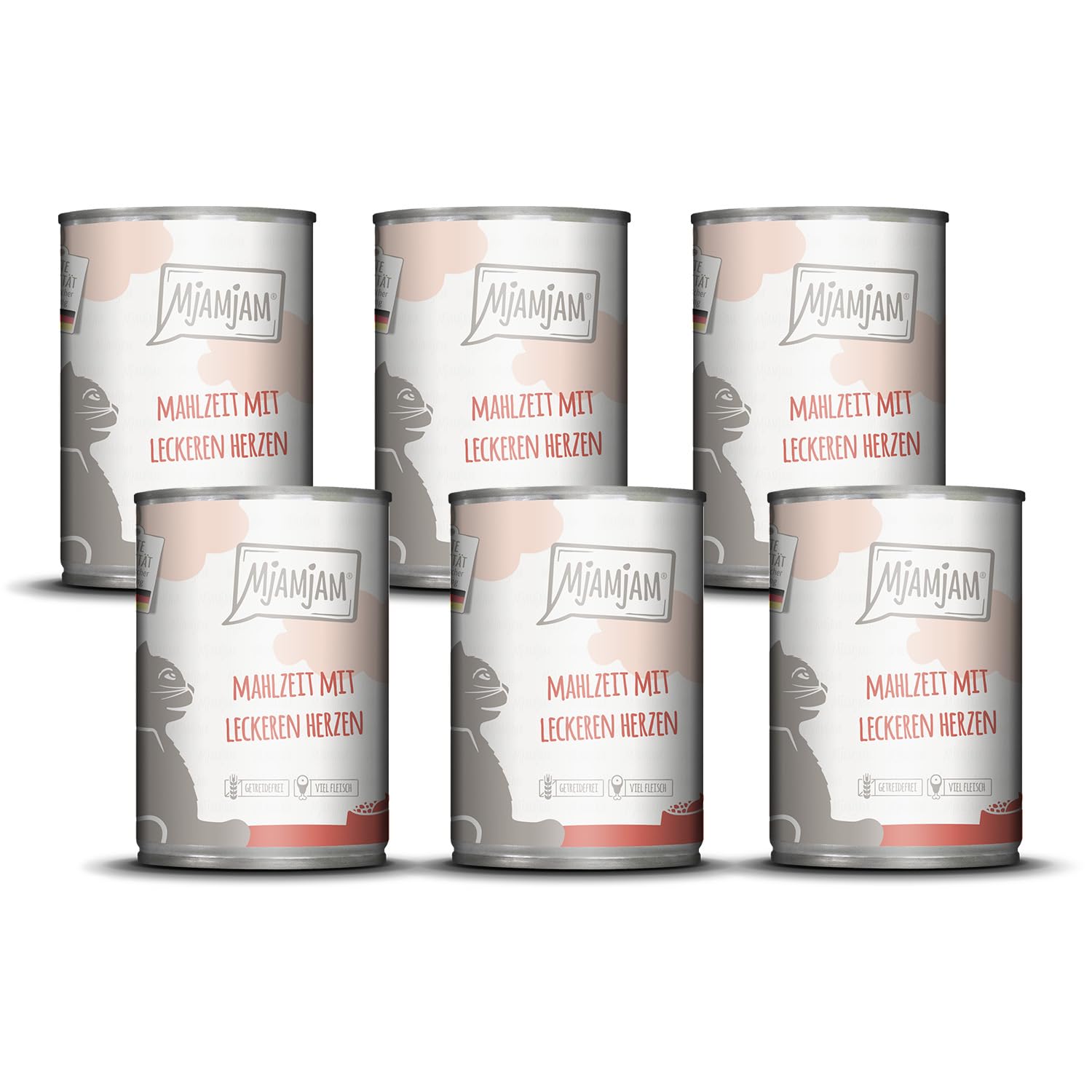 MjAMjAM - Premium Nassfutter für Katzen - saftiges Huhn an leckeren Möhrchen, 6er Pack (6 x 400 g), getreidefrei mit extra viel Fleisch