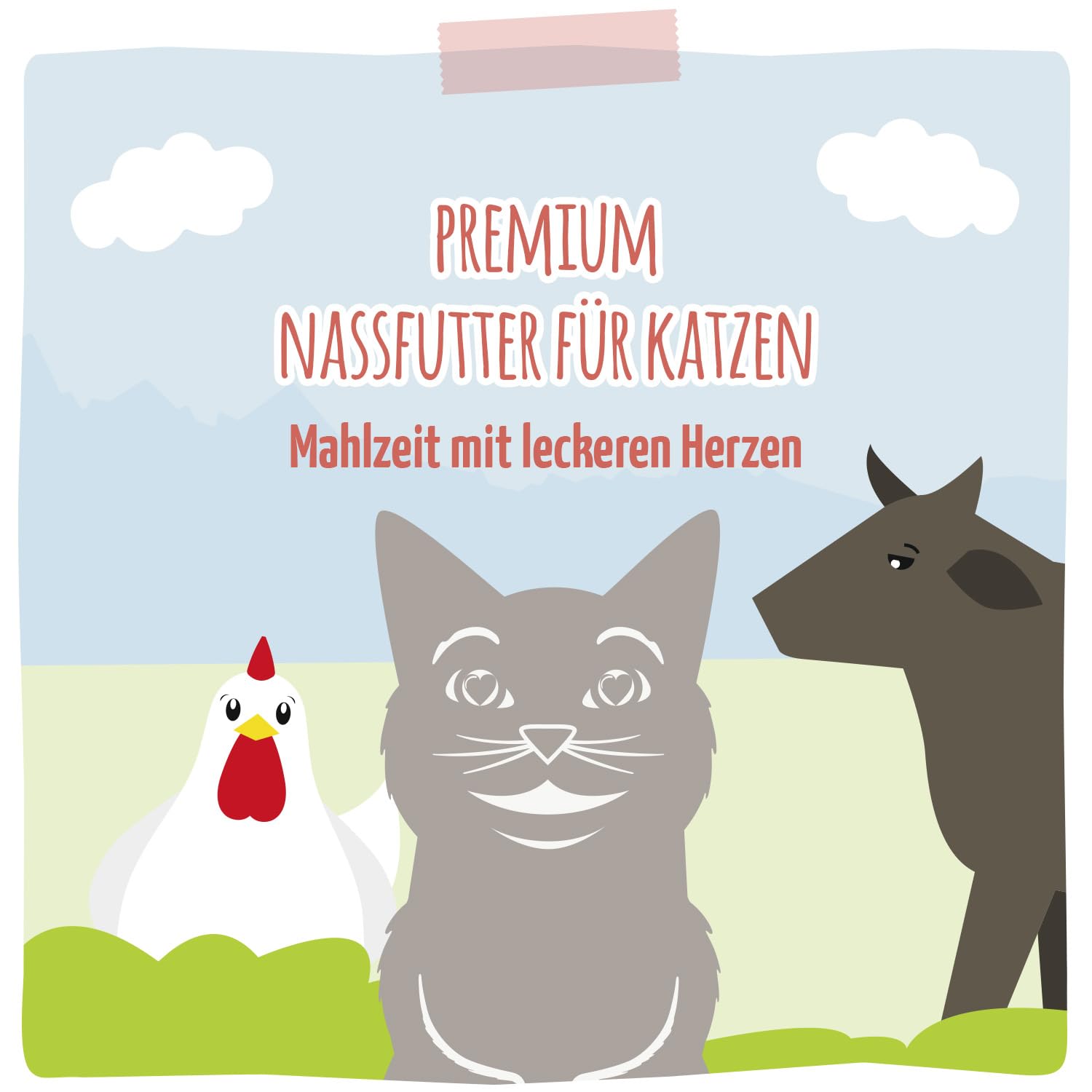 MjAMjAM - Premium Nassfutter für Katzen - saftiges Huhn an leckeren Möhrchen, 6er Pack (6 x 400 g), getreidefrei mit extra viel Fleisch