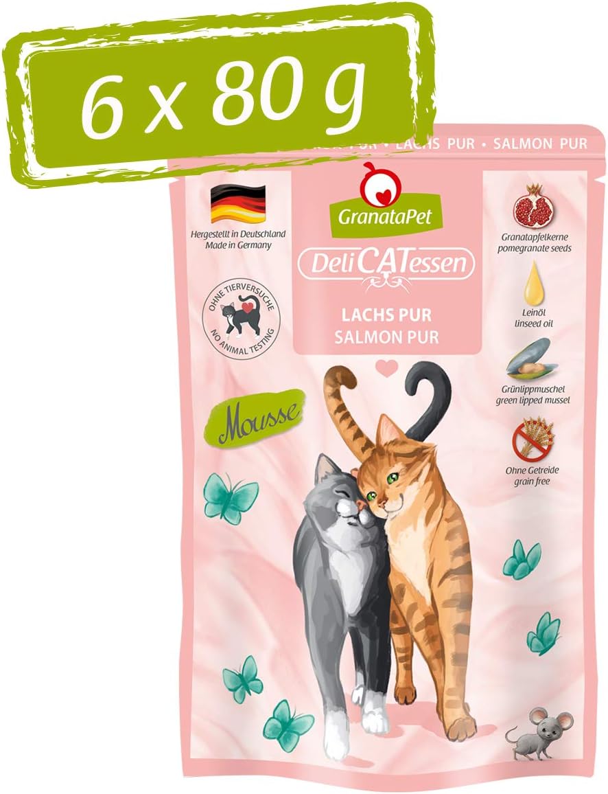 GranataPet DeliCatessen Huhn PUR, Nassfutter für Katzen, Futter ohne Getreide & ohne Zuckerzusätze, Katzenfutter mit hohem Fleischanteil & hochwertigen Ölen, 6 x 400 g