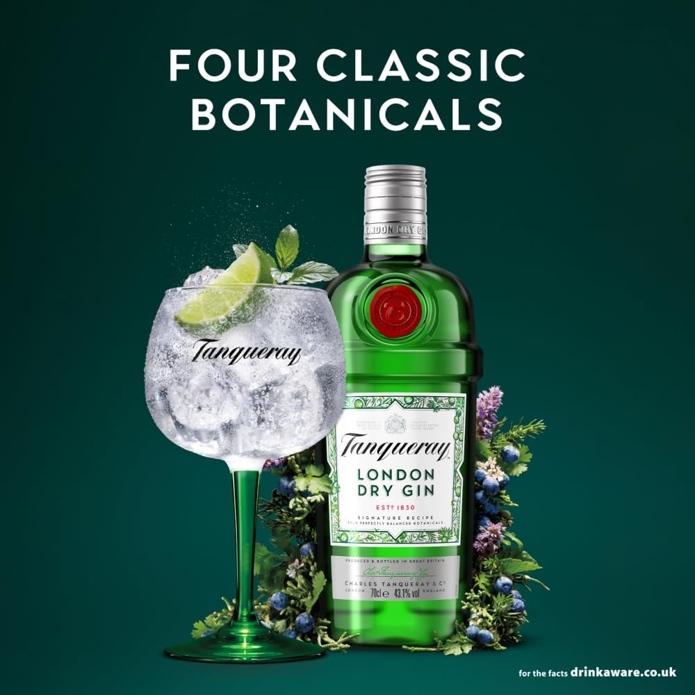 Tanqueray London Dry Gin | aromatischer Gin | 4-fach destilliert auf englischem Boden | 43,1% vol | 1000ml Einzelflasche