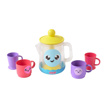 Tomy Toomies Bade-Barista, Wandmontiertes Baby-Badespielzeug als Café & Schaumbad-Spielküche für Kleinkinder - Küchen-Set: 3 Tassen, 1 Krug, 1 Shaker – ab 18 Monaten für Mädchen & Jungen