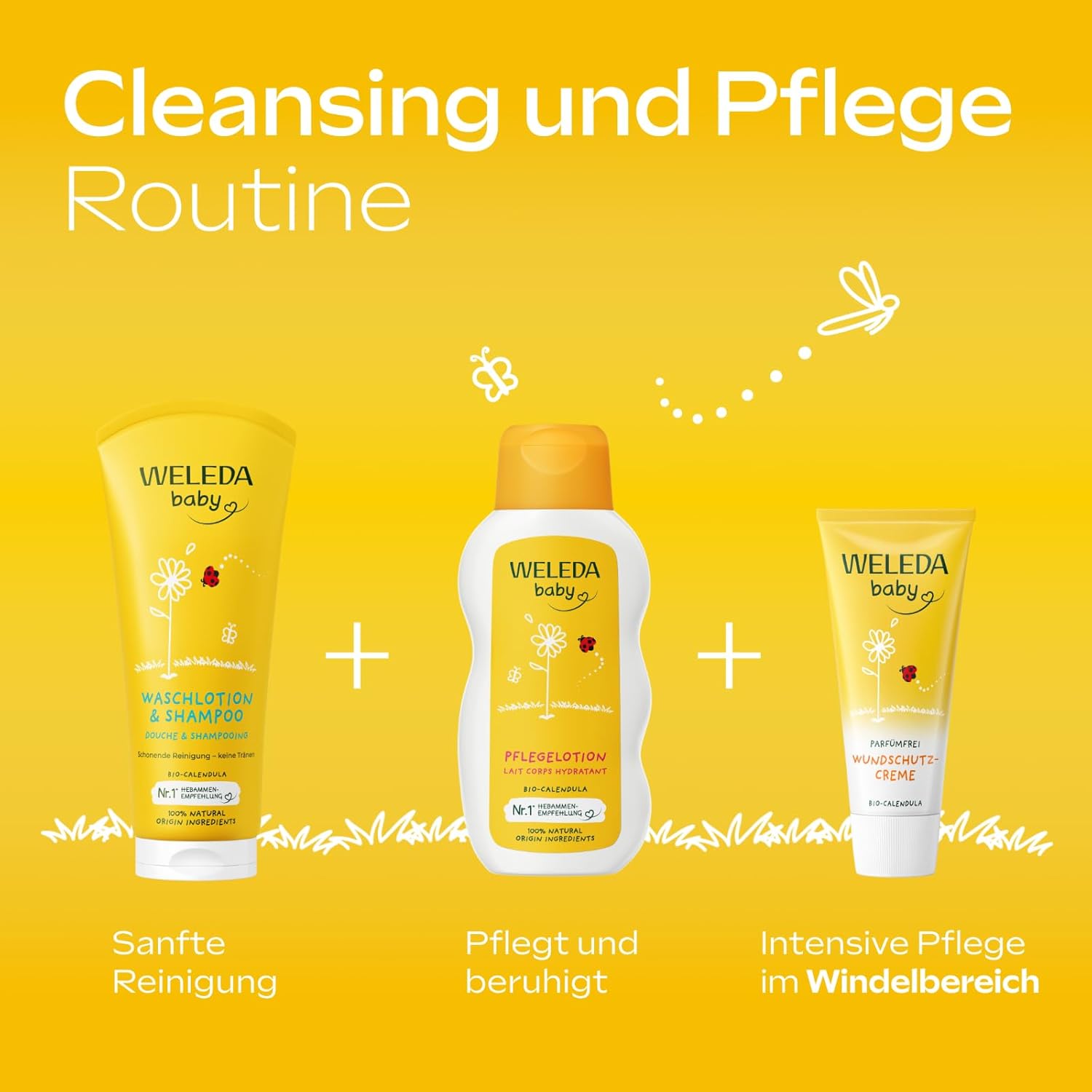 WELEDA Bio Baby Calendula Wundschutzcreme 75ml - Naturkosmetik Wundsalbe / Babycreme für den Schutz empfindlicher Baby Haut im Windelbereich. Hilft bei Rötungen, gereizter Haut und Wundsein