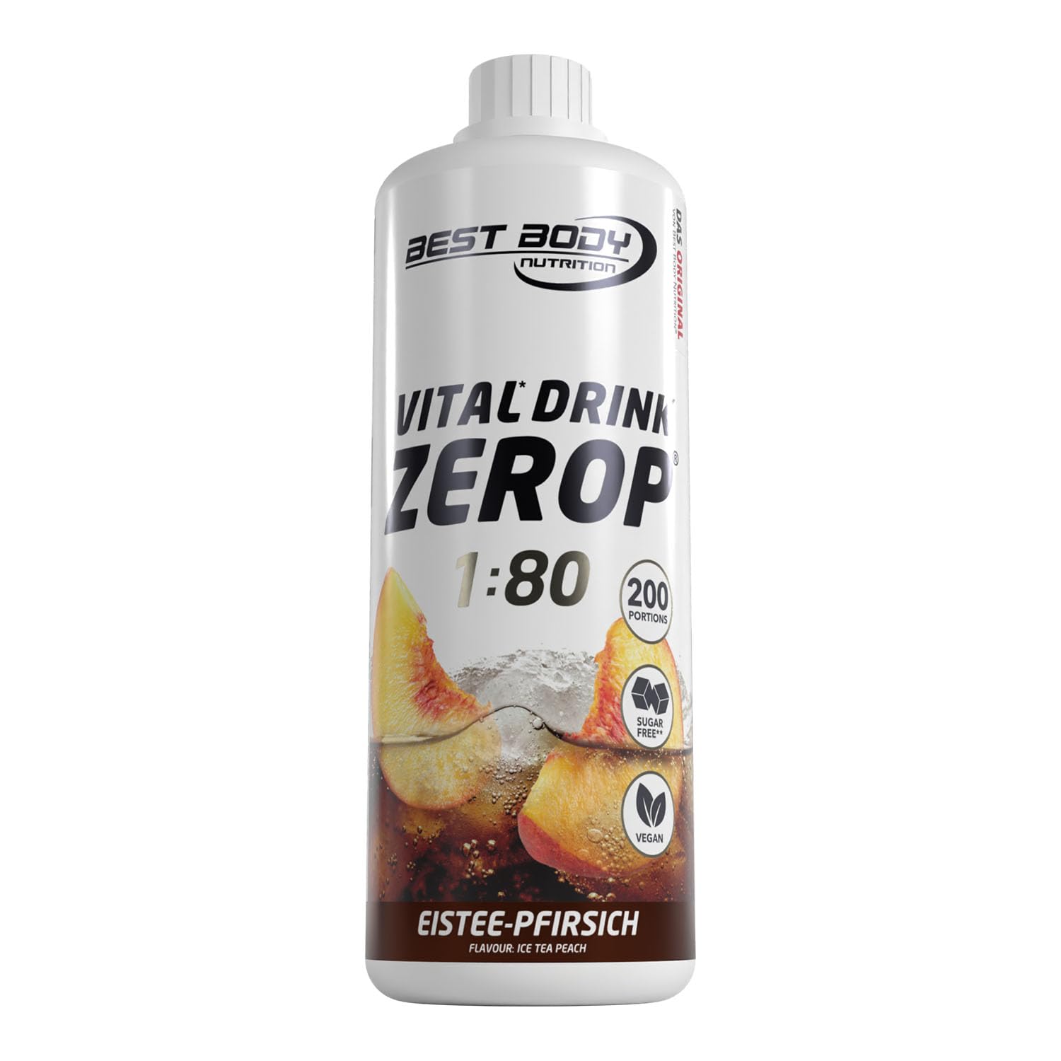 Best Body Nutrition ZEROP Vital Zuckerfreies Getränkekonzentrat Sirup Kirsche Ohne Aspartam 1 L ergibt 80 L Getränk Fitness Drink mit Vitaminen B1 B6 Niacin Kalorienarm Wassersprudler