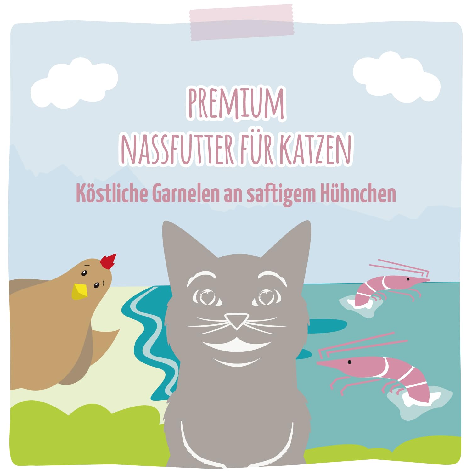 MjAMjAM - Premium Nassfutter für Katzen - saftiges Huhn an leckeren Möhrchen, 6er Pack (6 x 400 g), getreidefrei mit extra viel Fleisch