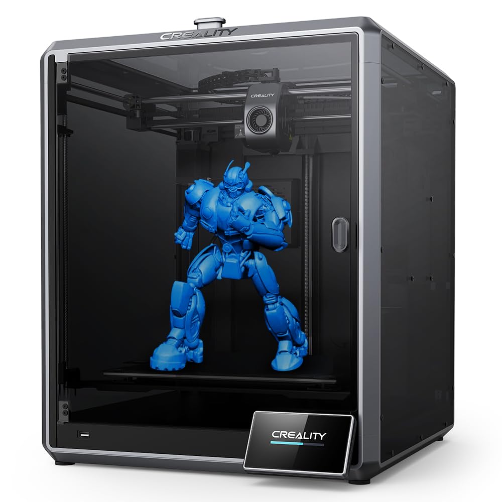 Creality K1C 3D Printer, 3D Printers with 600mm/s Fast Printing Speed, Support Carbon Fiber Filament 300℃ High-Temp Print, Auto Leveling and Clog-Free Direct Extruder 8.66x8.66x9.84 inch