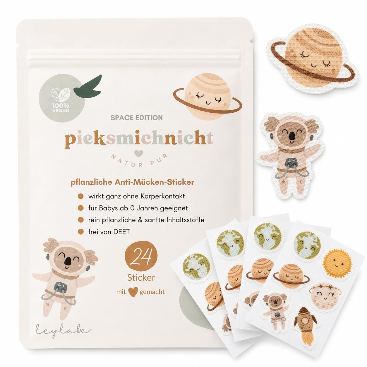 Pflanzliche Anti-Mücken-Aufkleber für Babys und Kinder Mückenschutz Insektenschutz Mückensticker Patches Pflaster DEET frei (Cool Kids Club)