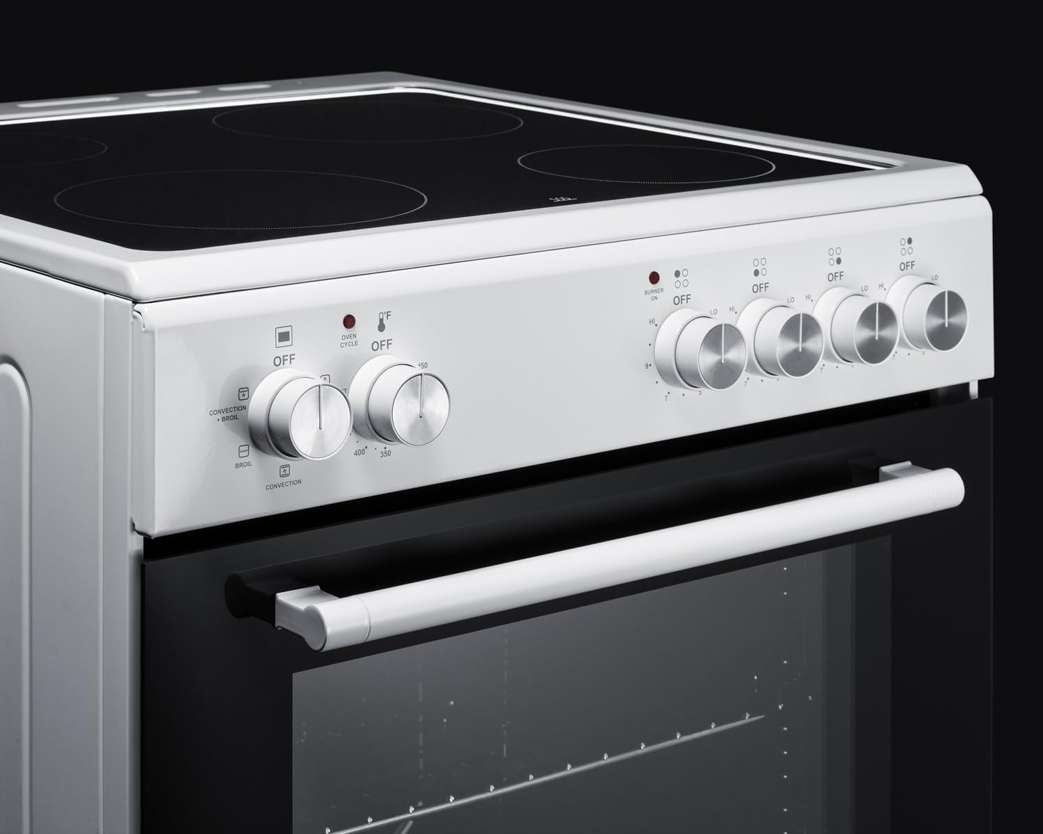 Summit 24” Electric Smooth Top Range, Large 2.44 cu.ft. oven. ADA Compliant, White- REXT24W