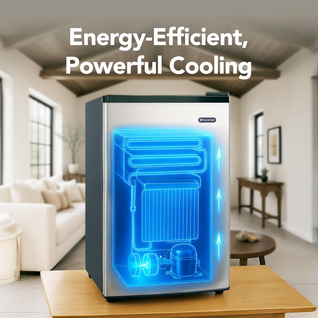 Whynter CUF-112SS Mini, Energy Star Rated Small Upright Freezer with Lock, Stainless Steel -1.1 Cubic Feet