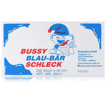 Bussy Schleck Drinks Blau Bär Waldbeer blau 200er Pack 200 x 40ml, Waldbeere, 8000 milliliter