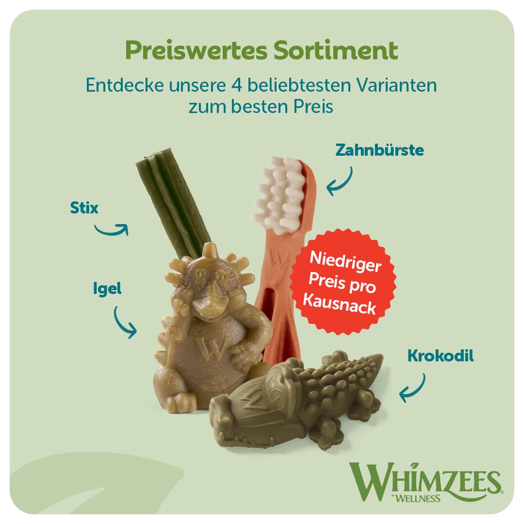 WHIMZEES Natürliche Getreidefreie Zahnpflegesnacks, Kaustangen für Hunde, Gemischte Vielfaltsbox, L, 14 x 60 g