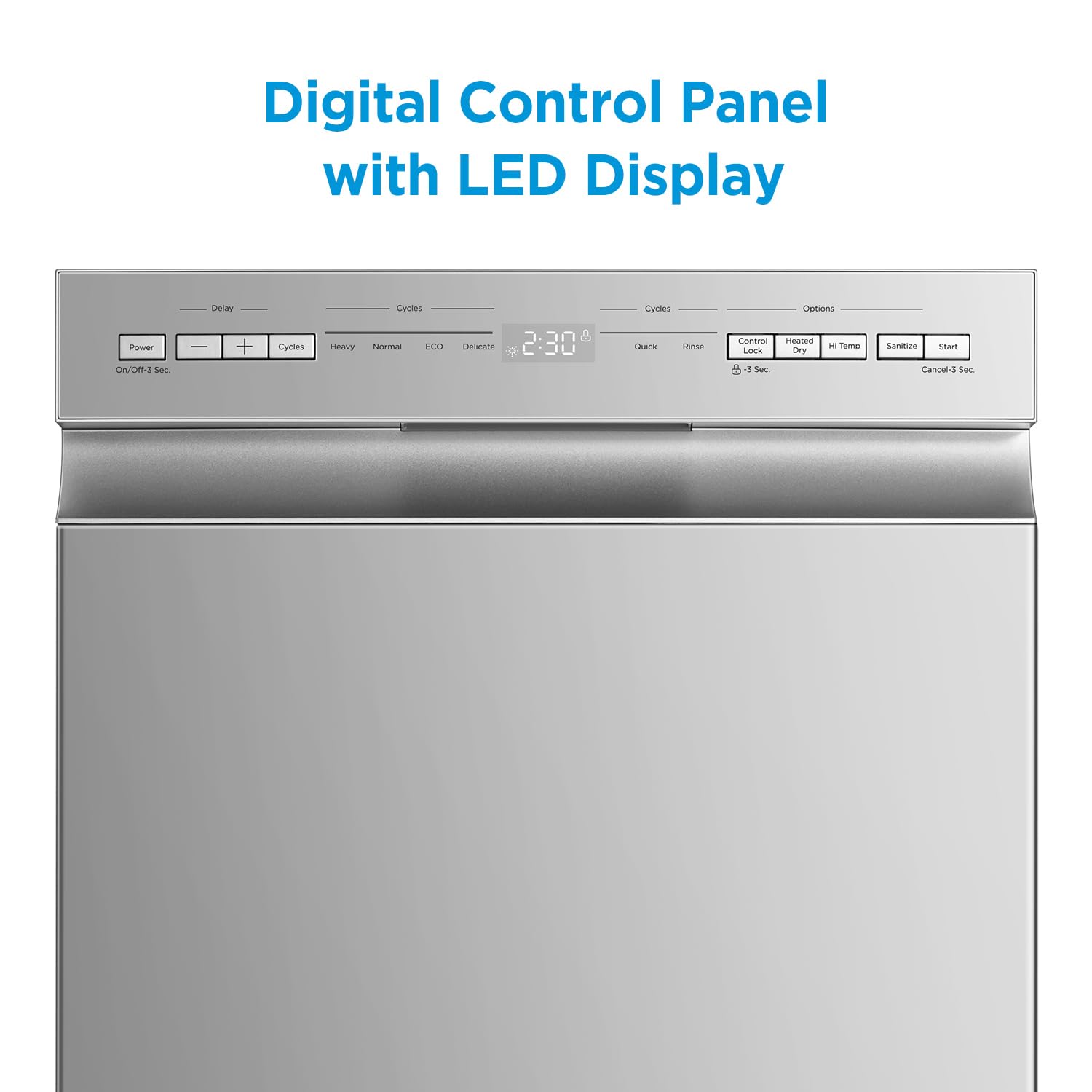 Midea 18 Inch Built-in Dishwasher, Slim Space-Saving Design with 8 Place Settings, 6 Washing Programs & Stainless Steel Tub, Energy Star Certified Dishwasher with Heated Dry & High Temp Wash, Silver
