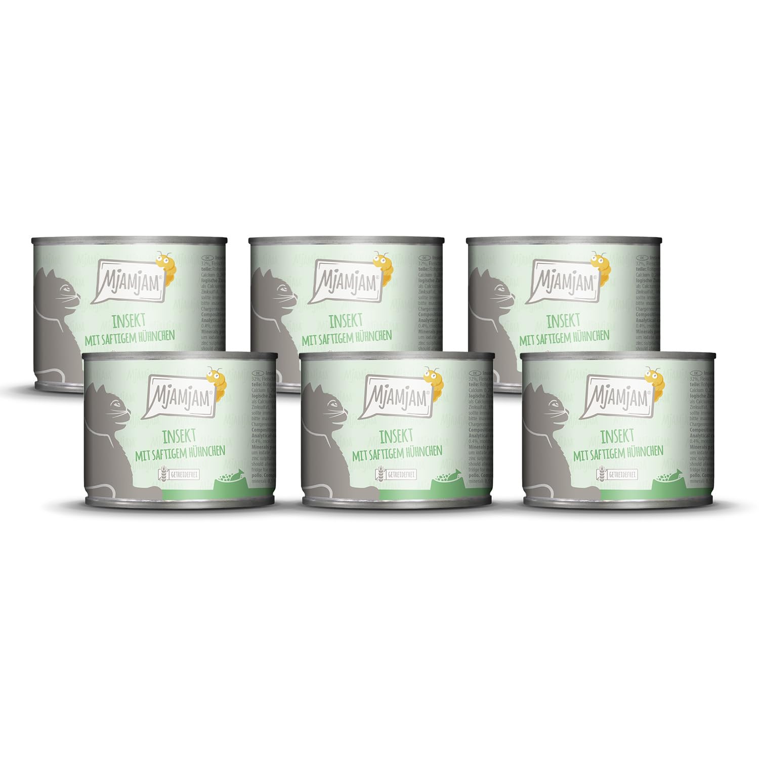 MjAMjAM - Premium Nassfutter für Katzen - saftiges Huhn an leckeren Möhrchen, 6er Pack (6 x 400 g), getreidefrei mit extra viel Fleisch