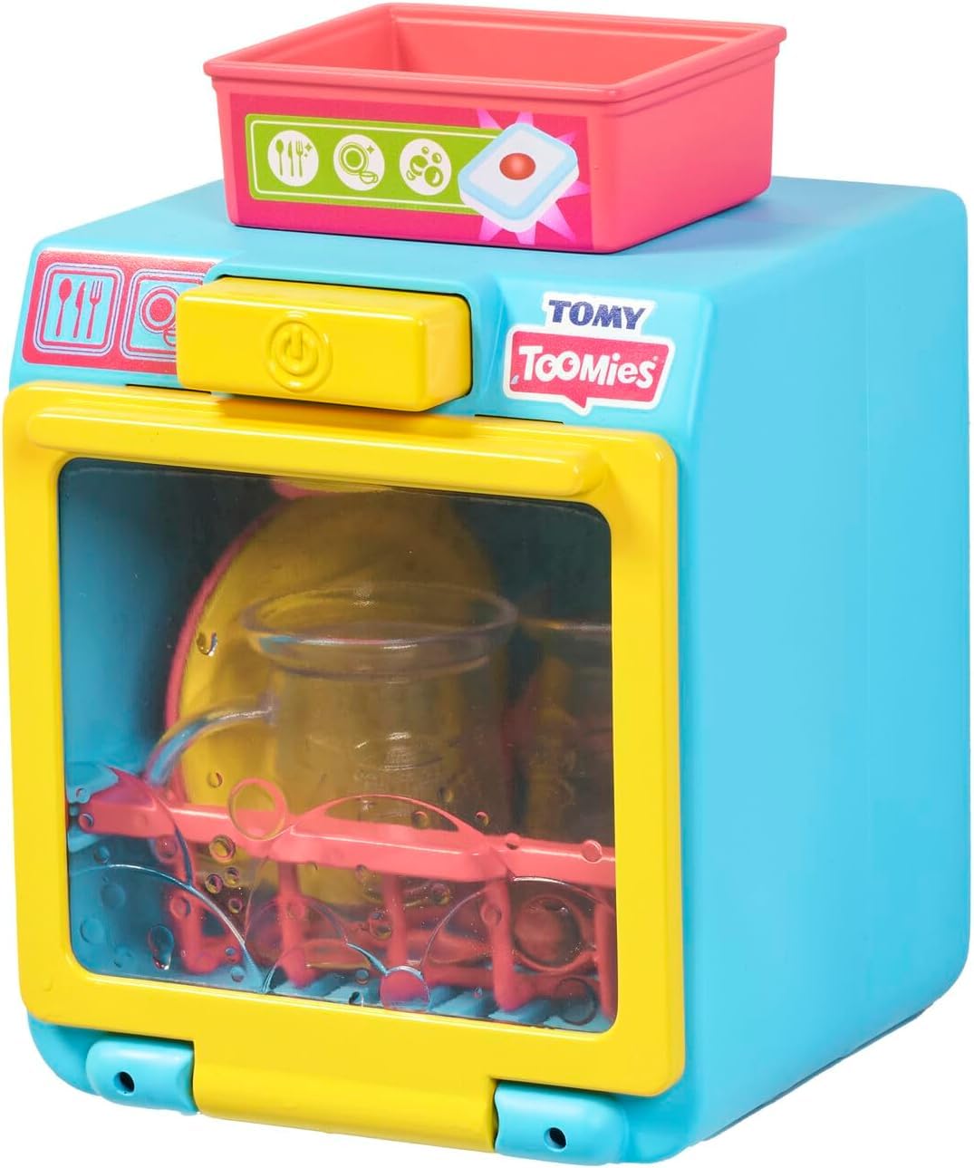 Tomy Toomies Bade-Barista, Wandmontiertes Baby-Badespielzeug als Café & Schaumbad-Spielküche für Kleinkinder - Küchen-Set: 3 Tassen, 1 Krug, 1 Shaker – ab 18 Monaten für Mädchen & Jungen