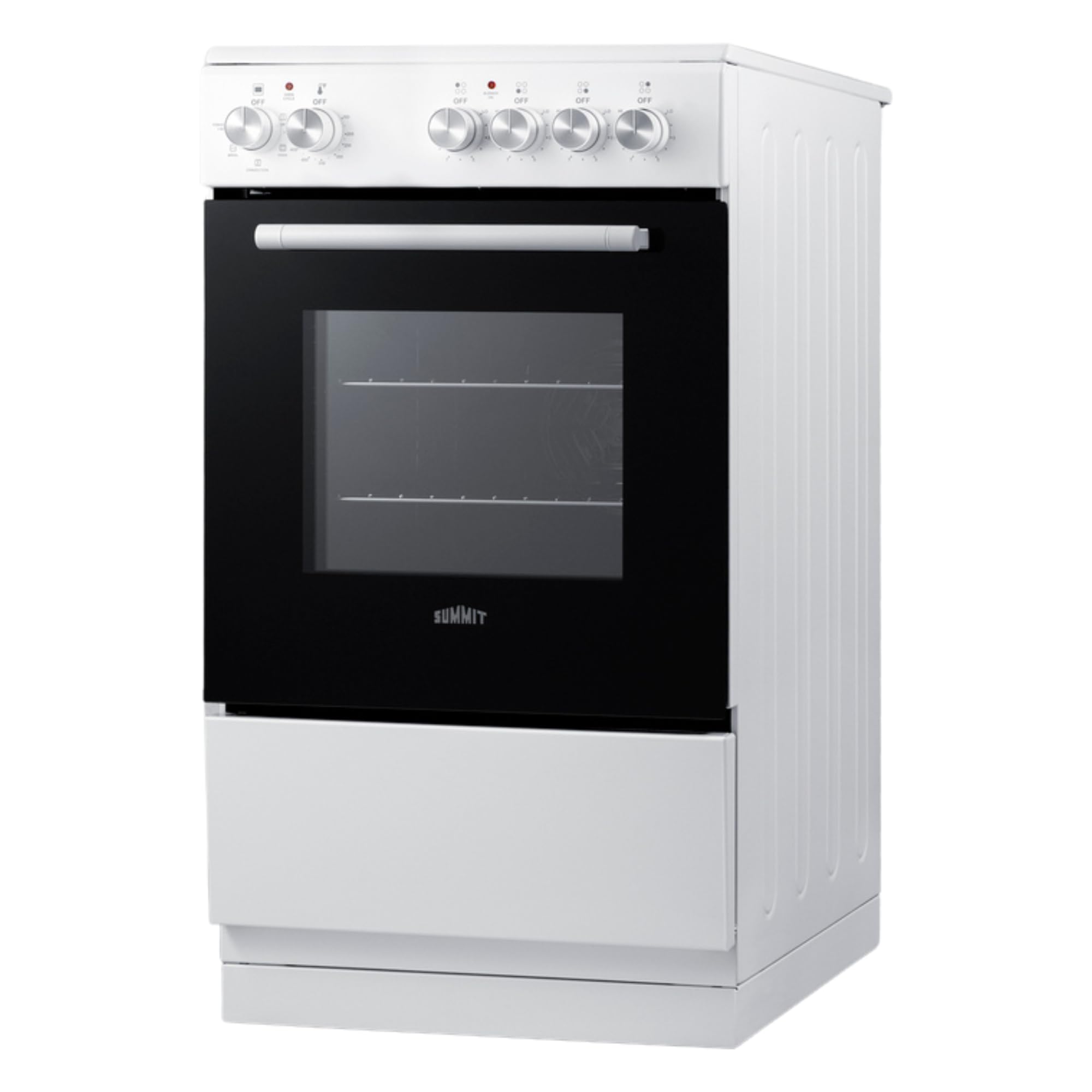 Summit 24” Electric Smooth Top Range, Large 2.44 cu.ft. oven. ADA Compliant, White- REXT24W