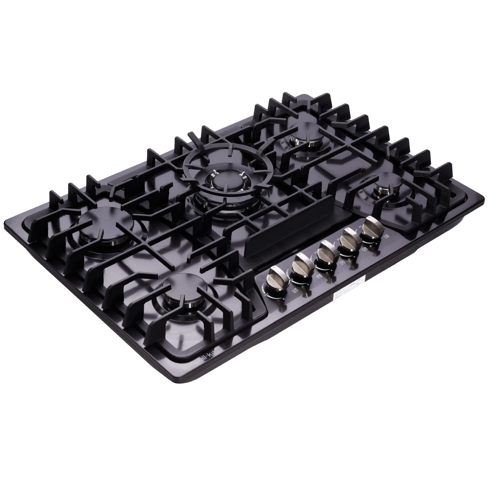 Deli-kit 30 Inch Gas Cooktop - Dual Fuel Sealed 5 Burners Built-In Stainless Steel Hob DK257-A03