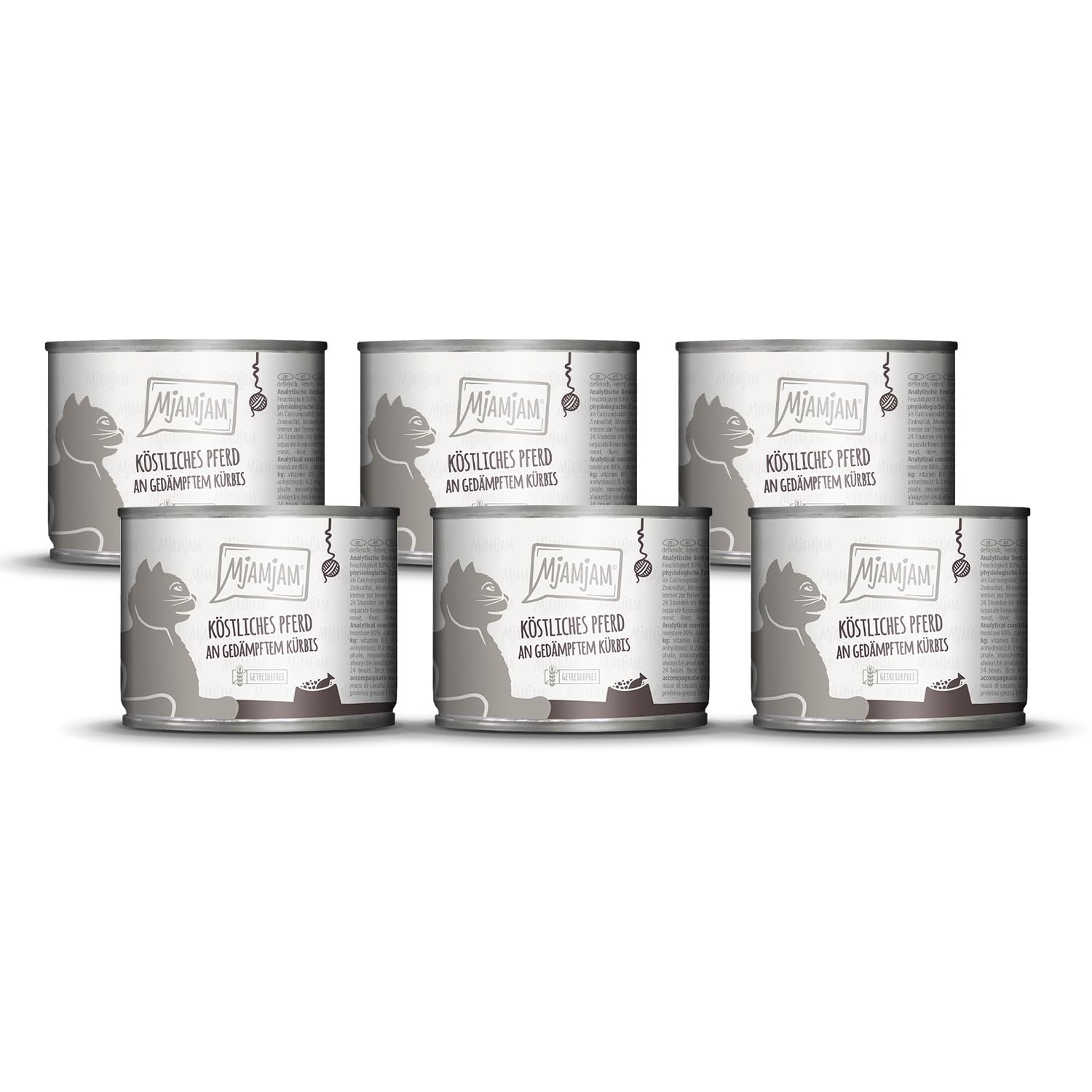 MjAMjAM - Premium Nassfutter für Katzen - saftiges Huhn an leckeren Möhrchen, 6er Pack (6 x 400 g), getreidefrei mit extra viel Fleisch