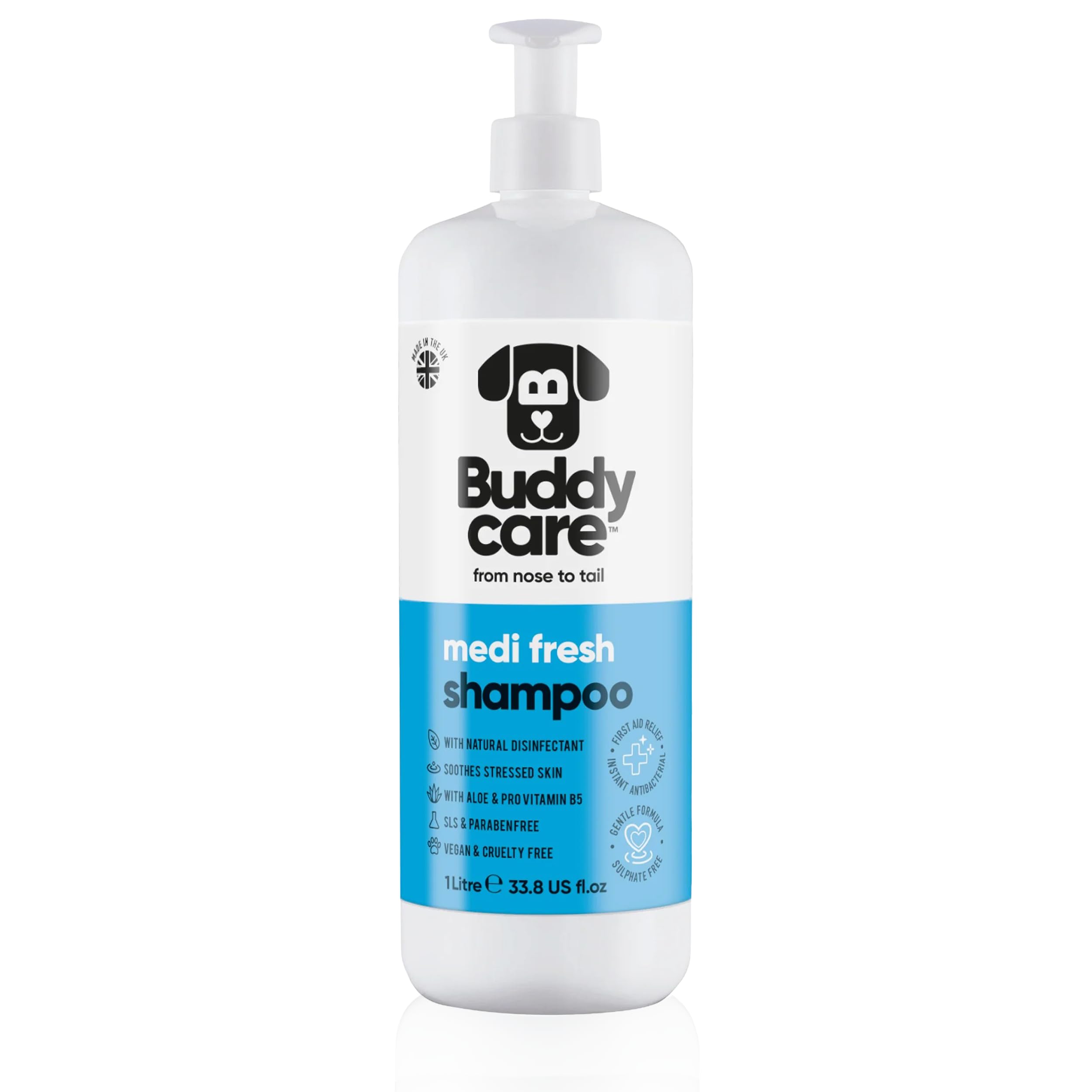 2in1 Hundeshampoo und Conditioner von Buddycare (500ml) - Praktisches Hundeshampoo langhaar und welpen Shampoo Mit Aloe Vera und Pro-Vitamin B5 Rückfettendes Shampoo Für Alle Hunderassen