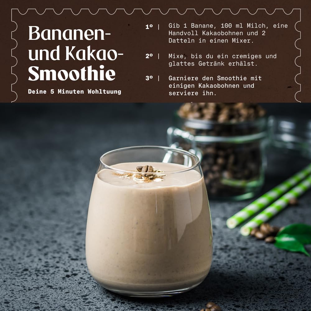 NaturaleBio Kakao Pulver Bio 1kg. Organic Cacao Pulver, Roh & Ungesüßt, Ideal für Getränke, Smoothies & Backen, Reich an Magnesium & Phosphor, Geprüft auf Schwermetalle