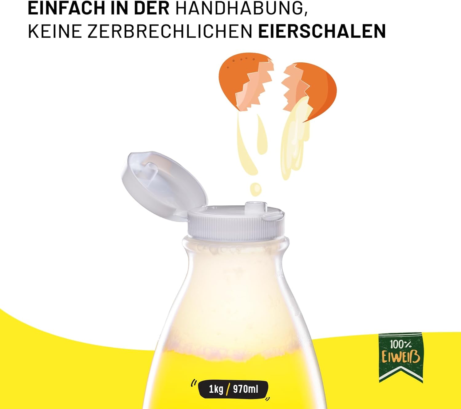 100% Flüssiges eiweiß, Eiklar-flüssig, Hochwertiges Hühnereiweiß für eine eiweißreiche Ernährung (5820ml (6x1kg))