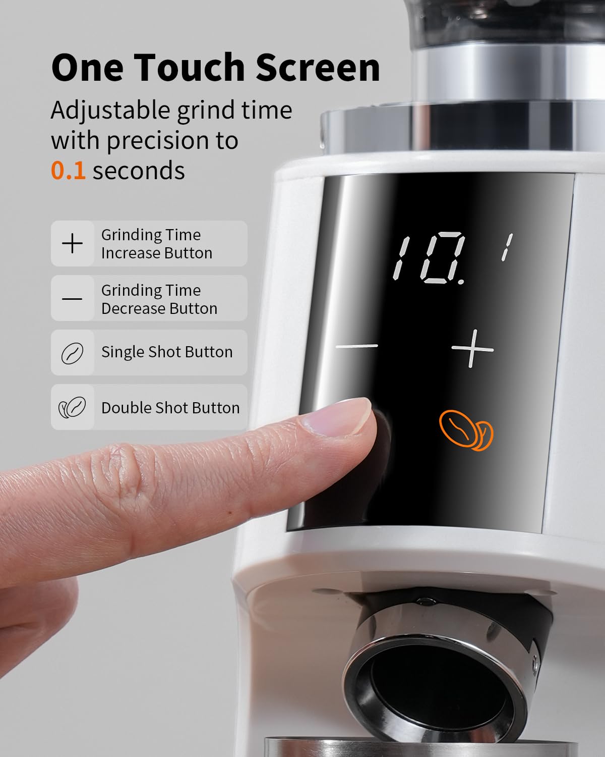 SHARDOR Professional 64mm Burr Coffee Grinder with 100 Grind Settings and All-Metal Chamber, Coffee Bean Grinder with Adjustable Electronic Timer and LED Display, Anti-Static, Black, 120V Only