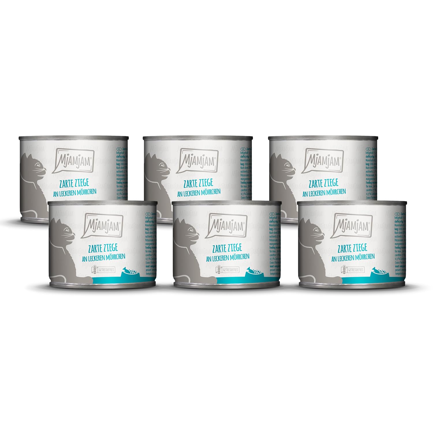 MjAMjAM - Premium Nassfutter für Katzen - saftiges Huhn an leckeren Möhrchen, 6er Pack (6 x 400 g), getreidefrei mit extra viel Fleisch