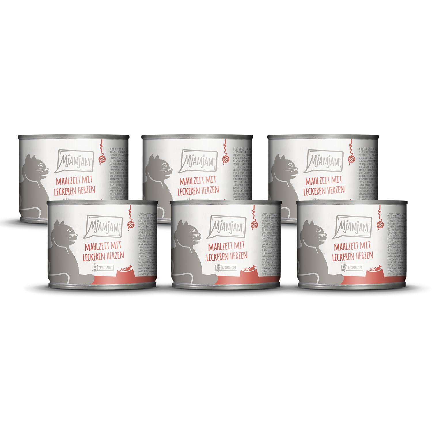 MjAMjAM - Premium Nassfutter für Katzen - saftiges Huhn an leckeren Möhrchen, 6er Pack (6 x 400 g), getreidefrei mit extra viel Fleisch