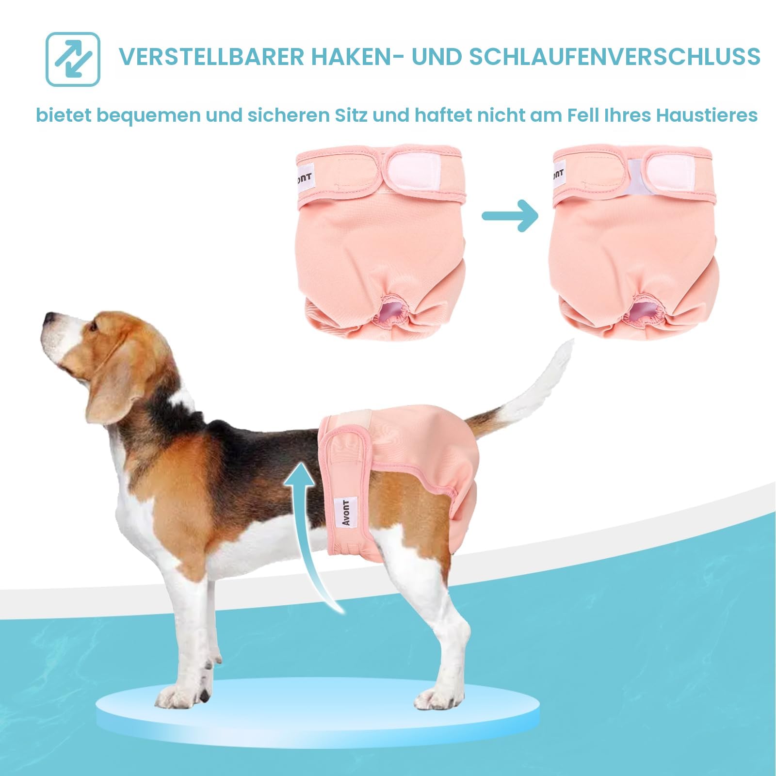 Avont 3 Stück Wiederverwendbare Hundewindeln, Hochsaugfähige, waschbare und umweltfreundliche Damenbinden Höschen für weibliche Haustiere -Schwarz