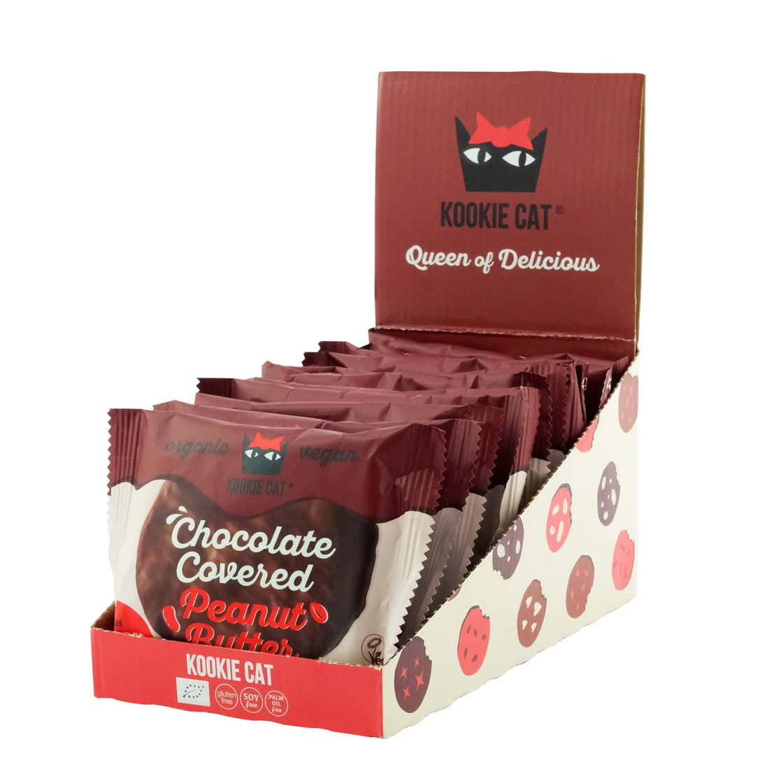 Kookie Cat Vanille Schokochip - Vegane Cookies Einzeln Verpackt, Glutenfrei, Sojafrei, Bio, Cashew & Hafer - 12 X 50g Multipack